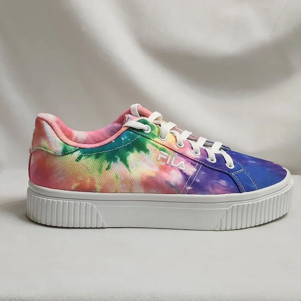 Fila Tie-Dye Panache Sandblast Colorful Rainbow Platform Sneakers (W Size 9)